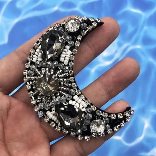 Hand Nail Bead Patch Drill WhitePatch Clothing DIY Accessories Decorative Handmade Moon Patches Sticker