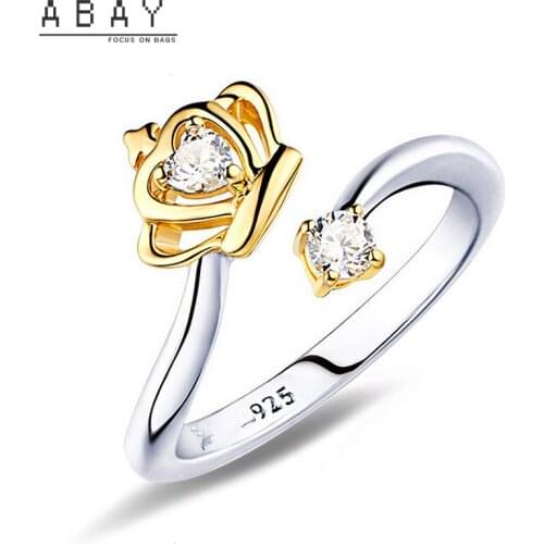 S925 Opening Adjustable Crown Ring Womens New Simple Versatile Zircon Temperament Elegant Luxury Jewelry Gift Fashion Trend