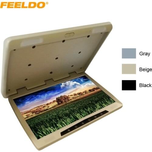FEELDO Bus Car 22 inch Touch button Flipdown TFT LCD Roof Mounted HD Bus Monitor with IR transmitter 3-Color #AM1299