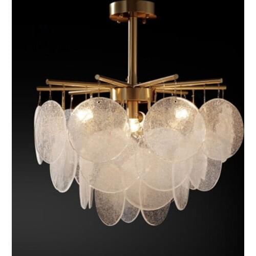 Nordic Style Light Luxurious Originality Restaurant Lamp Bedroom Full Copper Glass Wind Chime A Chandelier