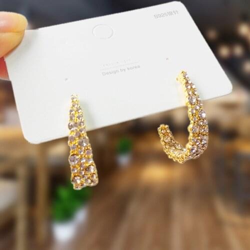 Sweet Girl Earrings Korean Fashion New Temperament Earrings Exaggerated Net Red Personality Crystal Earrings Women Oorbellen