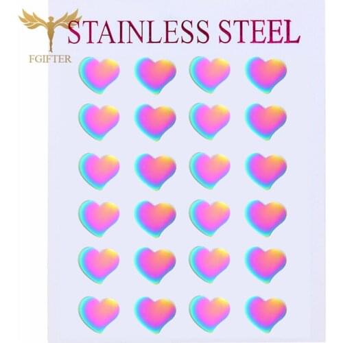 Irregular Love Heart-shaped Earrings for Women 2021 Trend Color Stainless Steel Jewelry Romantic Couple Earrings Sets
