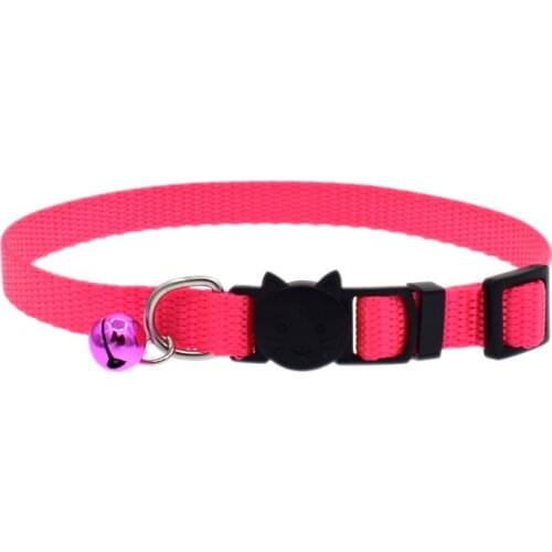 1PC Adjustable Cat Collar With Bell Safety Buckle Kitten Small Dogs Cat Nylon Collars Pet Supplies 2018ing