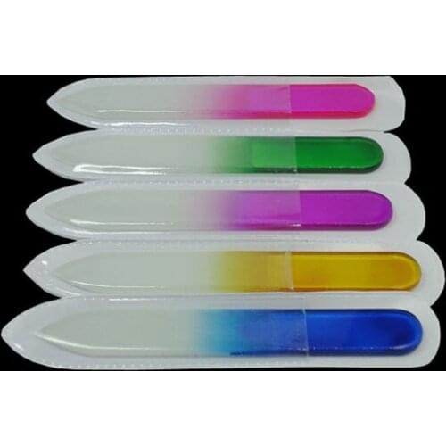 100X Nail Files Glass Durable Crystal File Nail Buffer Nail Care 3.5" /9CM Colorful NF009
