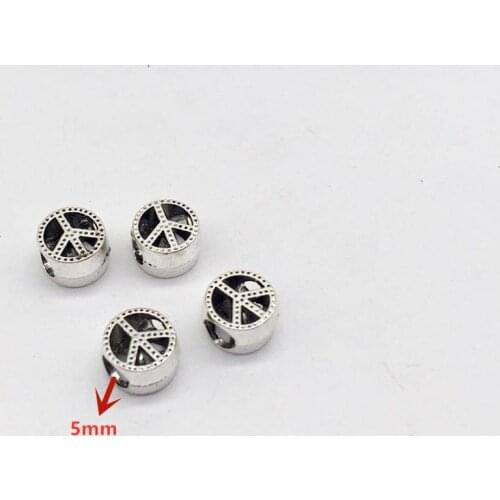 23 pcs fashion style peace big hole bead Charms Antique silver Plated Pendants Making DIY Handmade Tibetan Finding Jewelry