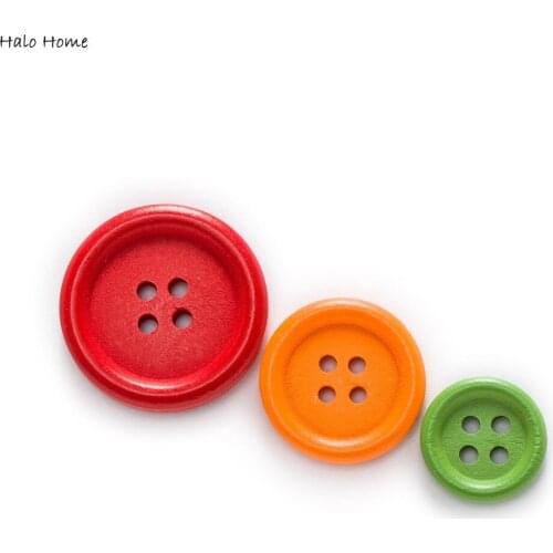 40 Gram 4 hole Round Mixed Size Wood Buttons Sewing Scrapbooking Accessories Crafts Decorations DIY Needlework 15-25mm