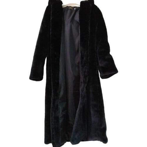 Abrigo largo de piel sintética, abrigo grueso de invierno, blanco, con cordones, Color sólido, ajustado, largo, piel sintética