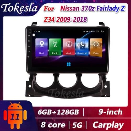 Tokesla Car Radio Android 11 For Nissan 370z Fairlady Z 2 din DVD Automotivo Central Multimedia player Gps Navigation 2009-2018