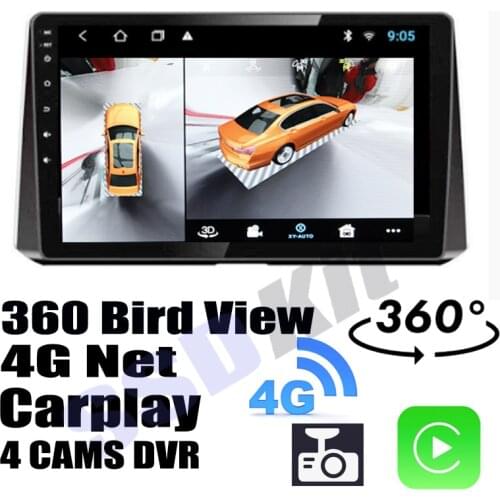 Car Audio Navigation GPS Carplay DVR 360 Birdview Around 4G Android System For TOYOTA Auris E210 2018~2021
