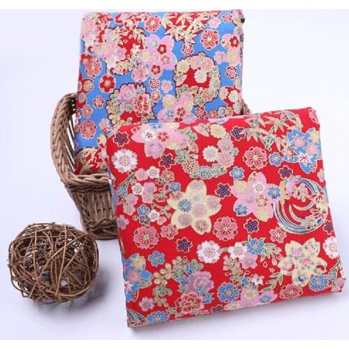 50x145cm Japanese Style Bronzed Cotton Fabric For Clothing Bag Decoration DIY Handmade Sewing Craft Accessories