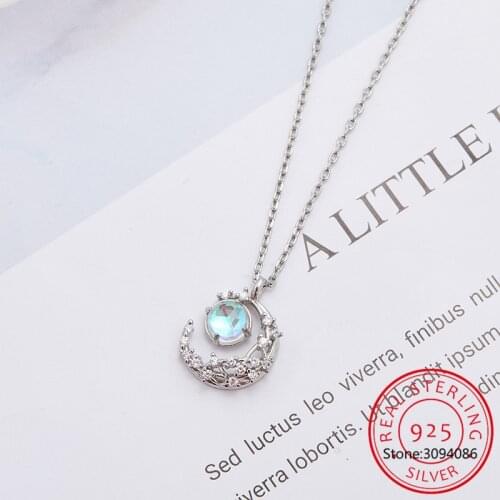 New Fashion Women Jewelry Crescent Pendant Moon Necklace 925 sterling Silver Jewelry Best Quality