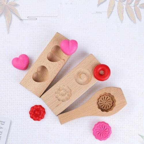 Wooden Baking Mold Pasta Snack Pastry Mold Printing Cake Wooden Mini Mold Kitchen Tool Simple