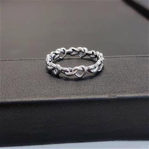 Designers unique creative minds interweave Thai silver opening adjustable ring Fashion personality mens jewelry