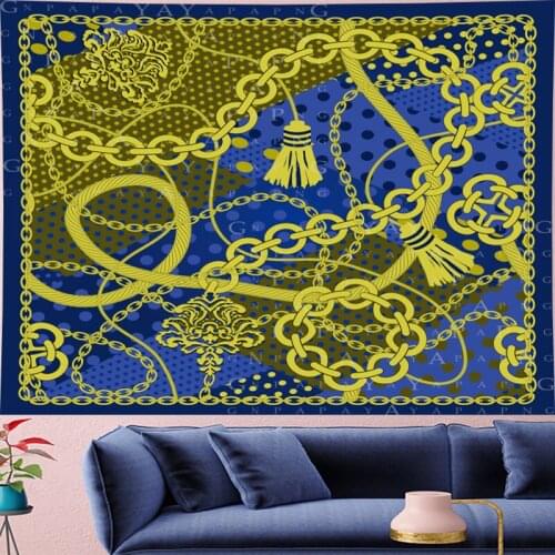 GN.PAPAYA Nordic Style Classical Pattern Tapestry Vintage Style Pattern Tapestries Retro chain Wall Hanging home decor