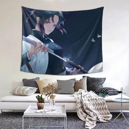 Samura Slayer Ikatana Tapestry Anime Comic Kawaii Tapestry Wall Bedspread aesthetic Psychedelic Decor Blanket For Bedroom Dorm