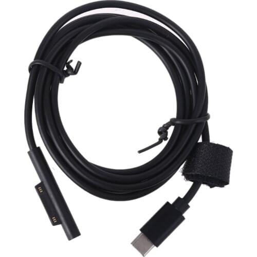 H7JF 150cm Nylon/Plastic Surface Type C Male Connector 65W Works with Micro soft 5 Surface Pro 7/6/5/4/3 Laptop