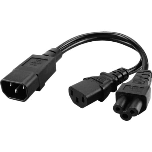 IEC320-C14 To C13 + C5 Socket Splitter Power Cord Cable AC Cabinet Server UPS 1 To 2