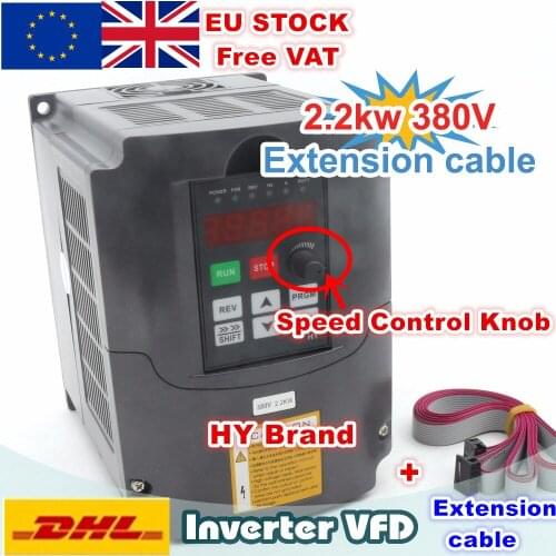 [EU Delivery/Free VAT] 2.2KW 380V VFD 6A Spindle Inverters Vector Control Frequency Converter 3HP Input