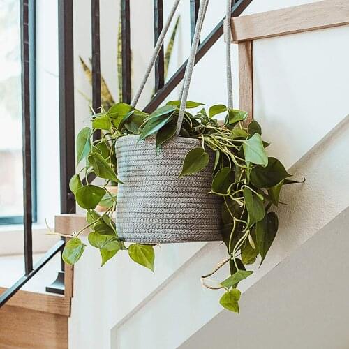 Planter Baskets Jute Rope Hanging Planter Plant Pots Home Decor 14cm/20cm Garden Woven Plant Hangers Decoration