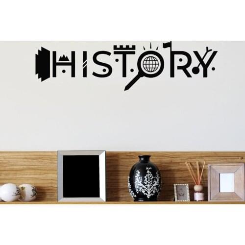 Creative Lettering History Wall Decal Study Teen Room Wall Stickers Classroom Decoration Living Room Bedroom Home Decor