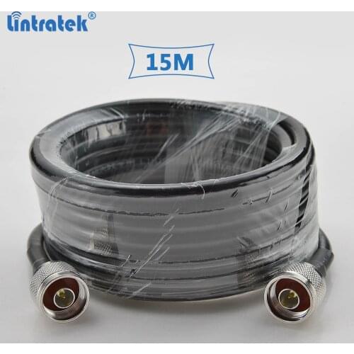 Lintratek 15 meters 5D coaxial cable high quality with N-male connectors for cellphone signal repeater and antenna #7.3