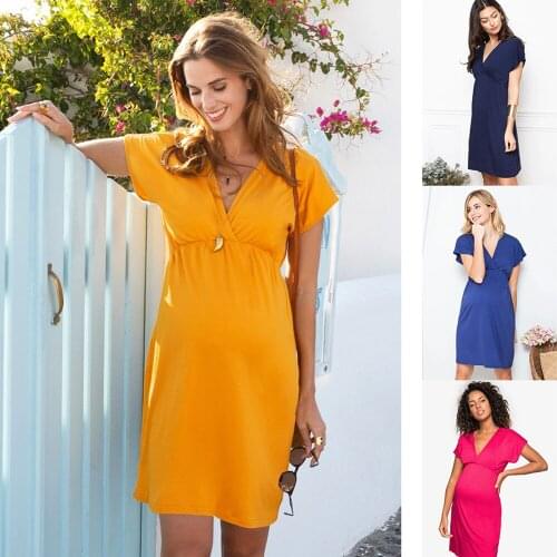 Fashion Maternity Women Dress Pregnancy Dresses Mother Clothes Pregnant Summer Loose Breastfeeding Casual Clothing Evening Dress