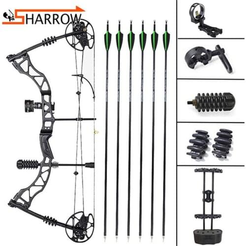 Outdoor Hunting Compound Bow Shooting Competition 30-70lbs Alloy Pully Bow Set With Bow Sight Arrow Rest For Archery Training