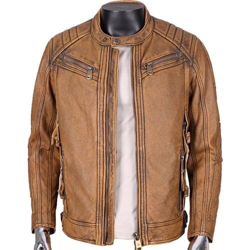 Japanese Version Indian Motorcycle Man Mens Sheepskin Leather Jacket and Coats Indian Avatar Pattern Embroidery Streetwear 4XL