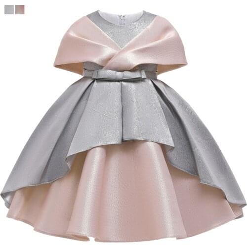 2021 New Childrens Dress Girls Wear Stitched Poncho Skirts Gold Silk Princess Skirt Flower Childrens Wedding Dress