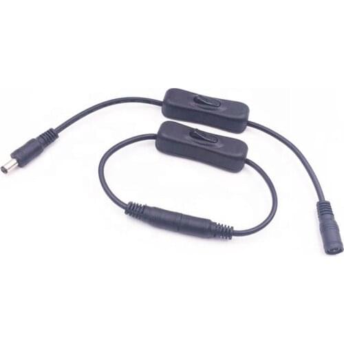 ANNXIN Original High Quality 2.1x5.5mm for DC In Line Power Cable Connectable Jack Wire With ON OFF Switch For LED Strip Light