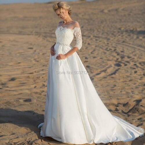 OSHIVA Satin Wedding Dresses
