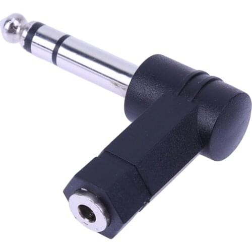 90° Degrees 3.5 to 6.35/6.5mm 1/4" Mono Jack Stereo Speaker Audio Adapter Plug 3.5mm TRS Connector Converter AUX Headphone Cable