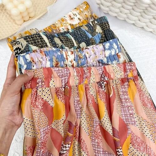 Pleated Skirts Women Elegant Summer Soft Chiffon High Waist Fall Ladies Long Skirt All-match Holiday Lovely Fresh Girls Bottoms