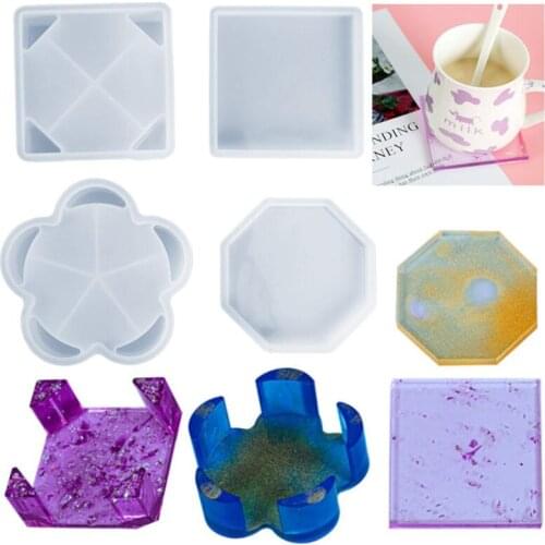 DIY Crystal Epoxy Resin Mold Coaster Round Coaster Box Storage Box Mirror Silicone Mold For Resin