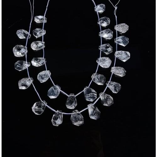 15-20 X 20-30mm Loose Gem Natural White Crystal Quartz Follow Shape Faceted Gemstone Pendant for Jewelry DIY Bracelet Necklace