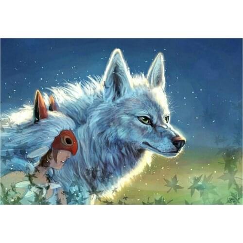 Full square 5d diamond painting wolf animal cross stitch 3d round diamond mosaic embroidery diamond art decoration