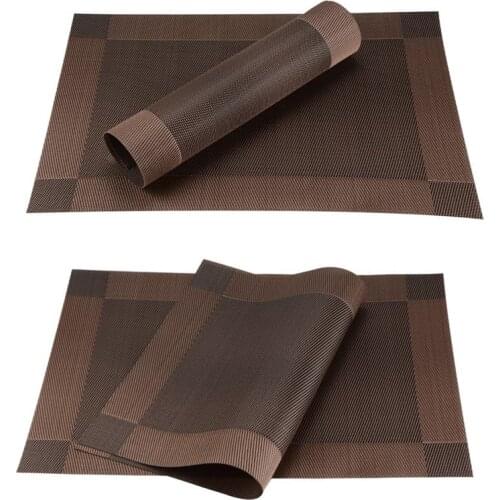 YokiSTG PVC Cup Placemats Coaster For Dining Plastic In Kitchen Accessories Washable Heat-resistant Pad Environmental Table Mats