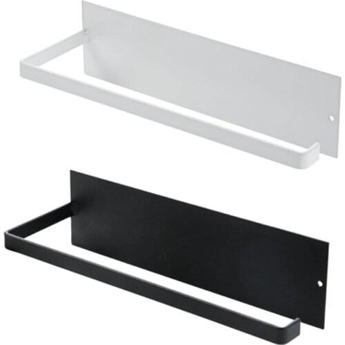 Steel Punch-free Roll Paper Rack Self Adhesive Toilet Towel Holder Tissue Hanger