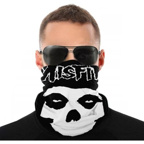 Misfits Logo Scarf Neck Face Mask Men Women Halloween Tube Scarf Balaclava Bandanas Protective Headwear Biking Camping