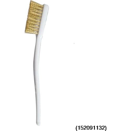 Copper Plated Brush For Industrial Devices Surface/Inner Polishing Grinding Cleaning Brush 1 Pcs Wood Handle 3 Row Wire Brush