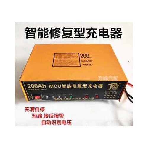 Seven bulb smart battery charger, 12 V, 24 V, universal