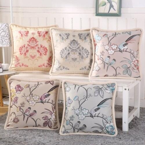 Thickening The Royal luxury high precision flower bird pillow cover chair pillow case car Brand cushion cover decoartive pillows