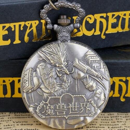 Vintage Bronze Engraved Movie Theme Parrtey Steampunk Pocket Watch Best Gift To Game Boys