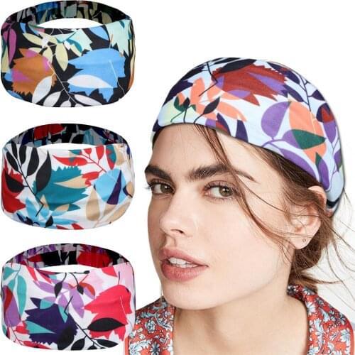 Women Sports Yoga Printing Hairbands Wide Headbands For Girl Hair Accessories Hot Bandanas Diadema De Mujer