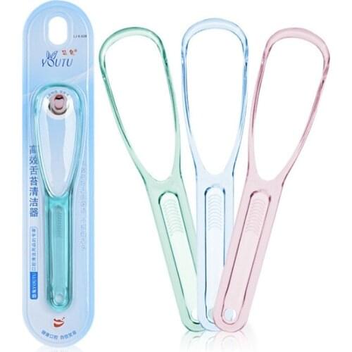 1pc Fashion Tongue Cleaner Bad Breath New Hot Away Hand Scraper Brush Silica Handle Oral Hygiene Dental Care Cleaning