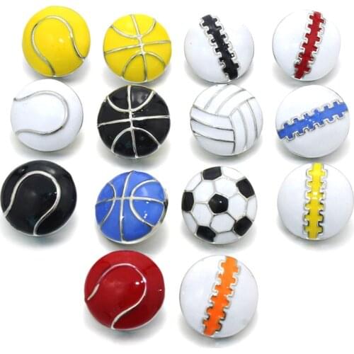 10 PCS/Lot Wholesale Bracelet&Bangles Rhinestone Baseball Team Snap Button Bracelet For Women 18mm Snap Button Jewelry 011119