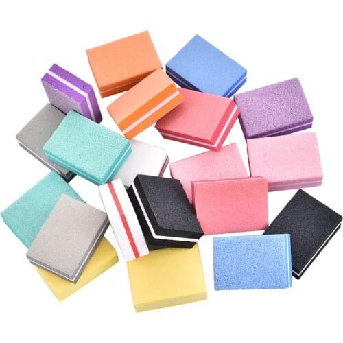 10 Pcs/Lot Sanding Buffer Strips Double-Sided Mini Nail File Blocks Colorful Sponge Nail Polish Polishing Manicure Tools