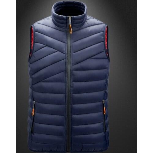 2021 Winter Duck Down Vest Men Light Sleeveless Jacket Casual Warm Vest Waistcoat Autumn Fashion Stand Collar Vest Men Plus Size