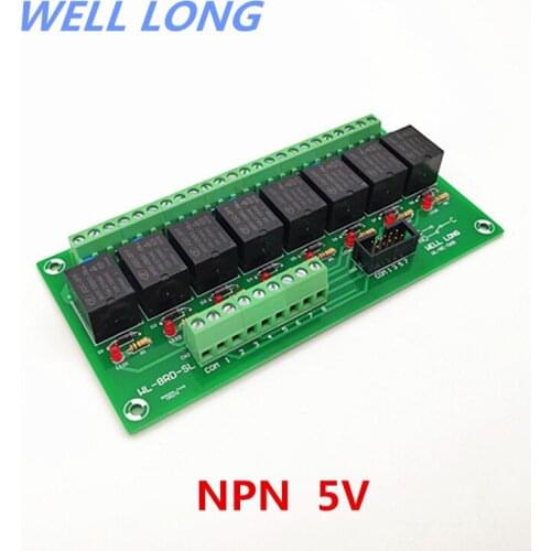 8 Channel NPN Type 5V 15A Power Relay Interface Module,HF JQC-3FF-5V-1ZS Relay
