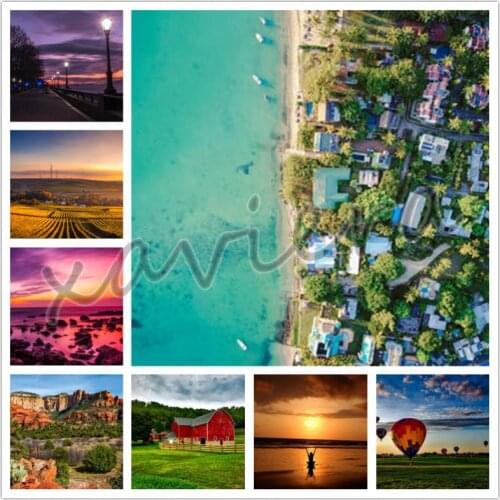 Xaviera 5D Diy Diamond Painting Natural Scenery Full Round Drill Cross Stitch Mosaic Embroidery Kits Picture of Rhinestones